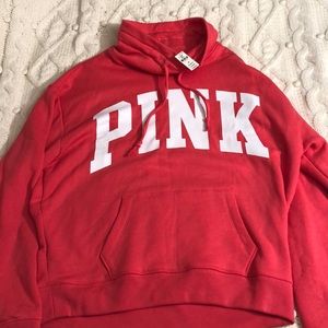 PINK pink sweatshirt cowl neck